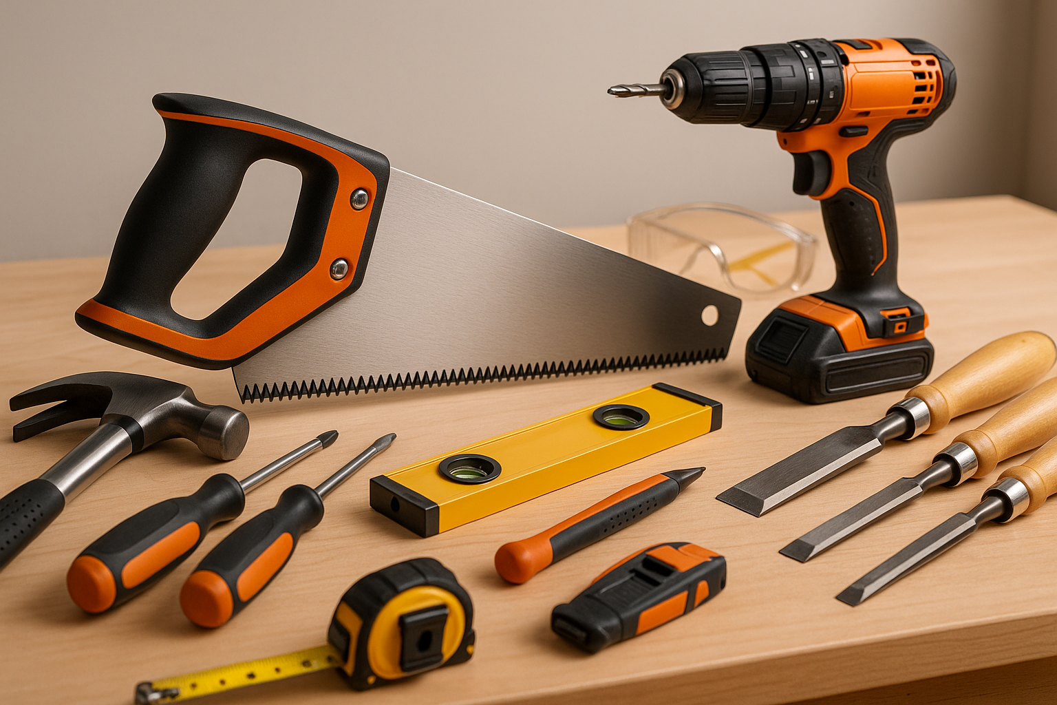 Selection of hand tools 